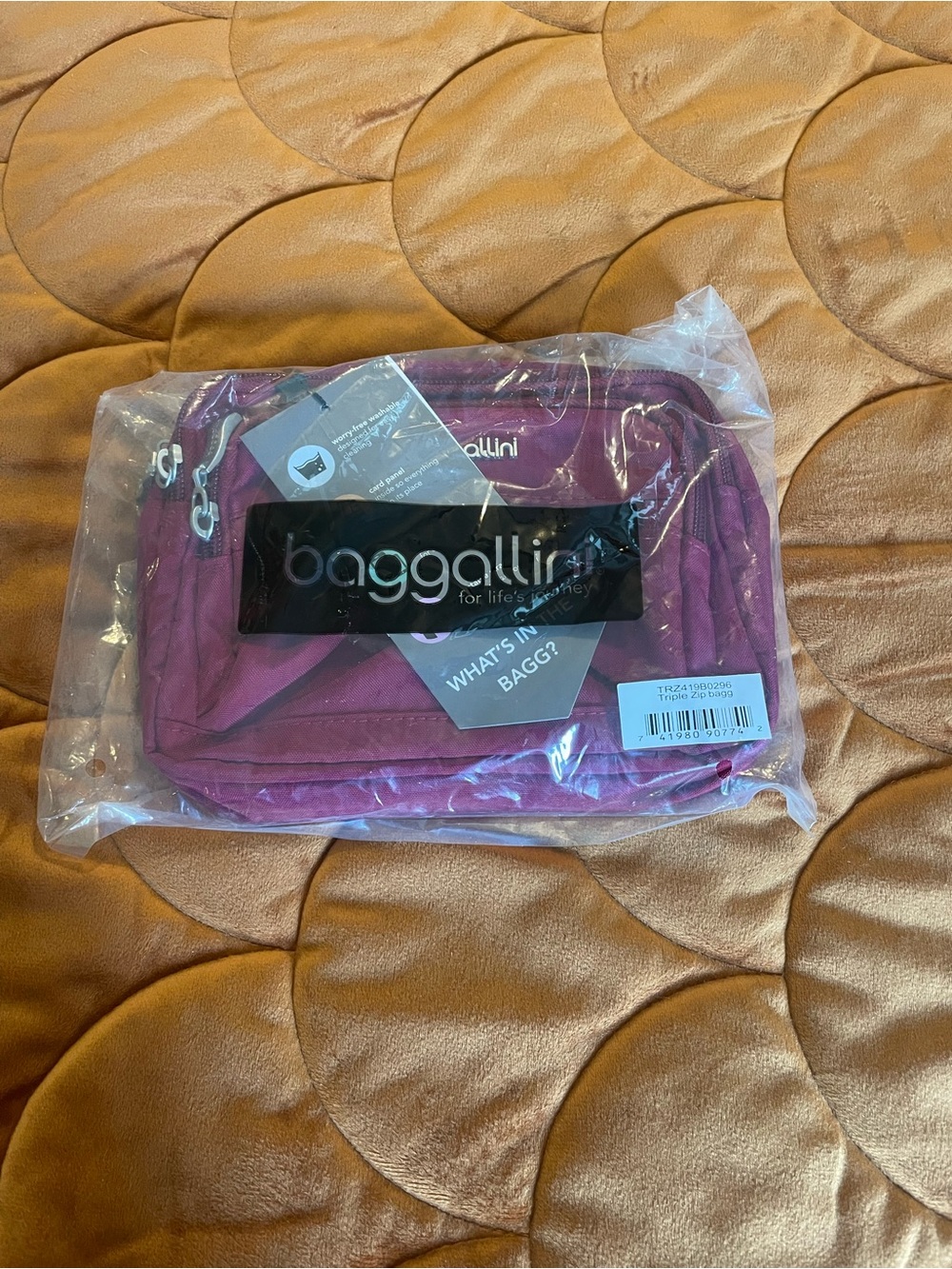 Baggallini Compact Cosmetic Pouch in Berry Pink - Picture 5 of 5